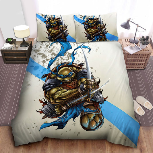 TMNT Bedding Set Leonardo In A Battle Duvet Covers White Unique Gift