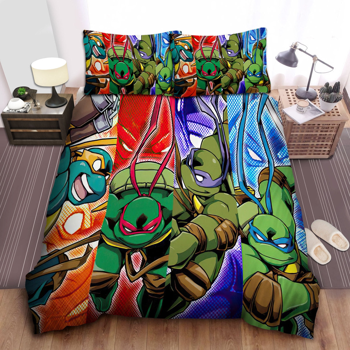 TMNT Bedding Set Ninja Turtles Team Members Duvet Covers Colorful Unique Gift