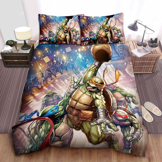 TMNT Bedding Set Ninja Turtles Playing Basketball Duvet Covers Colorful Unique Gift