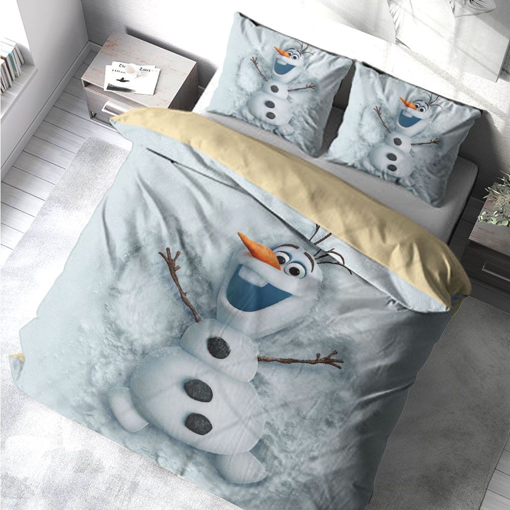 Frozen Bedding Set Olaf Making Snowangel Duvet Covers White Unique Gift