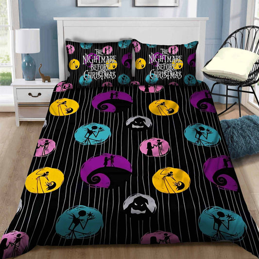 TNBC Bedding Set Jack Sally Ooggie Boogie Pattern Duvet Covers Black Unique Gift