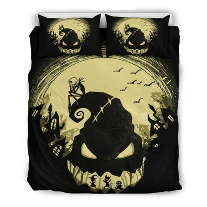 TNBC Bedding Set Christmas Nightmare Boogie Silhouette Duvet Covers Black Unique Gift