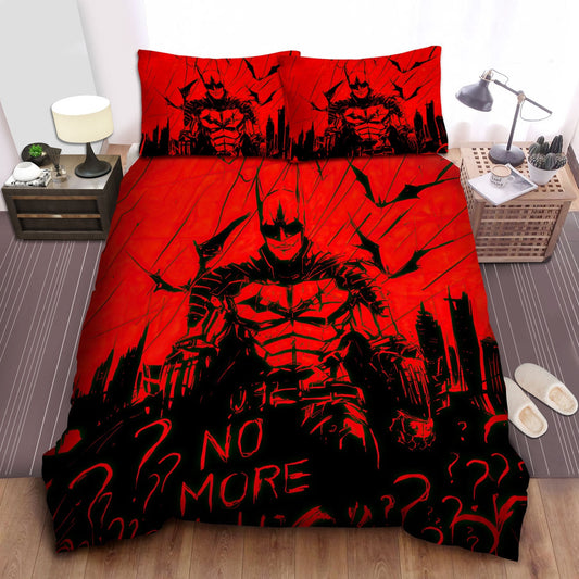 Batman Bedding Set DC Batman No More Question Mark Pattern Duvet Covers Red Black Unique Gift