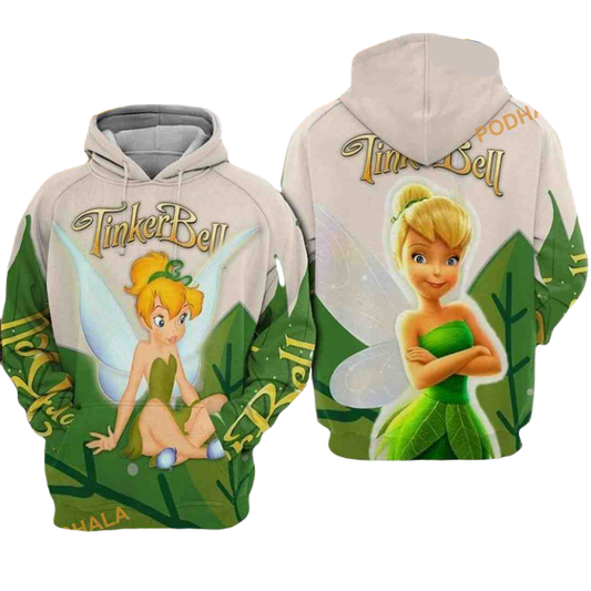 Tinker Bell Hoodie Tinker Bell And Leaf Hoodie Green Unisex