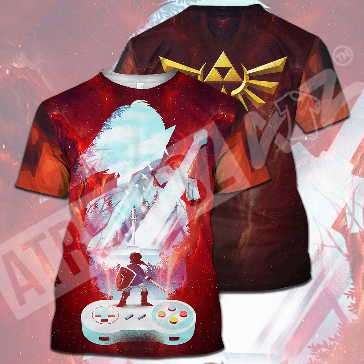 Unifinz Legend Of Zelda Shirt Link Hyrule's Symbol Fire Console Red T-shirt Legend Of Zelda Hoodie 2022