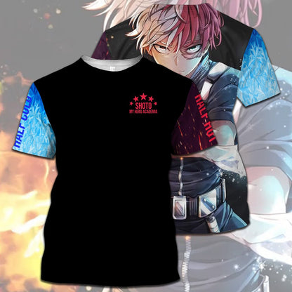  My Hero Academia T-shirt Todoroki Shouto Half Cool Half Hot Red Blue T-shirt Hoodie Adult Full Print