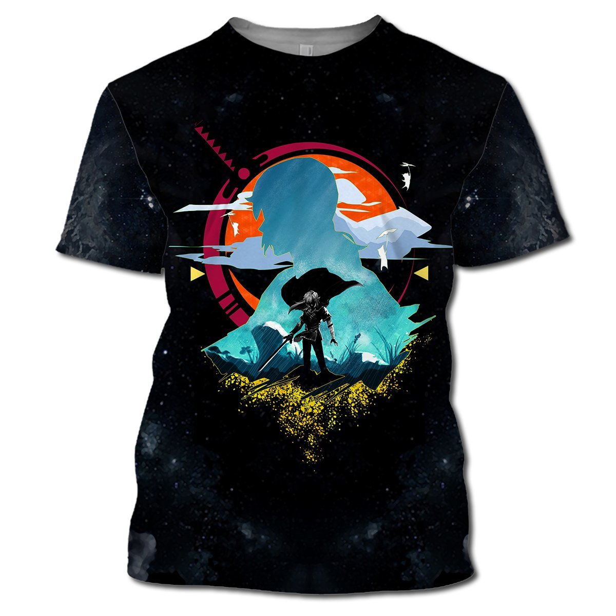 Unifinz Legend Of Zelda T-shirt Botw Link Silhouette Black T-shirt Legend Of Zelda Hoodie 2022