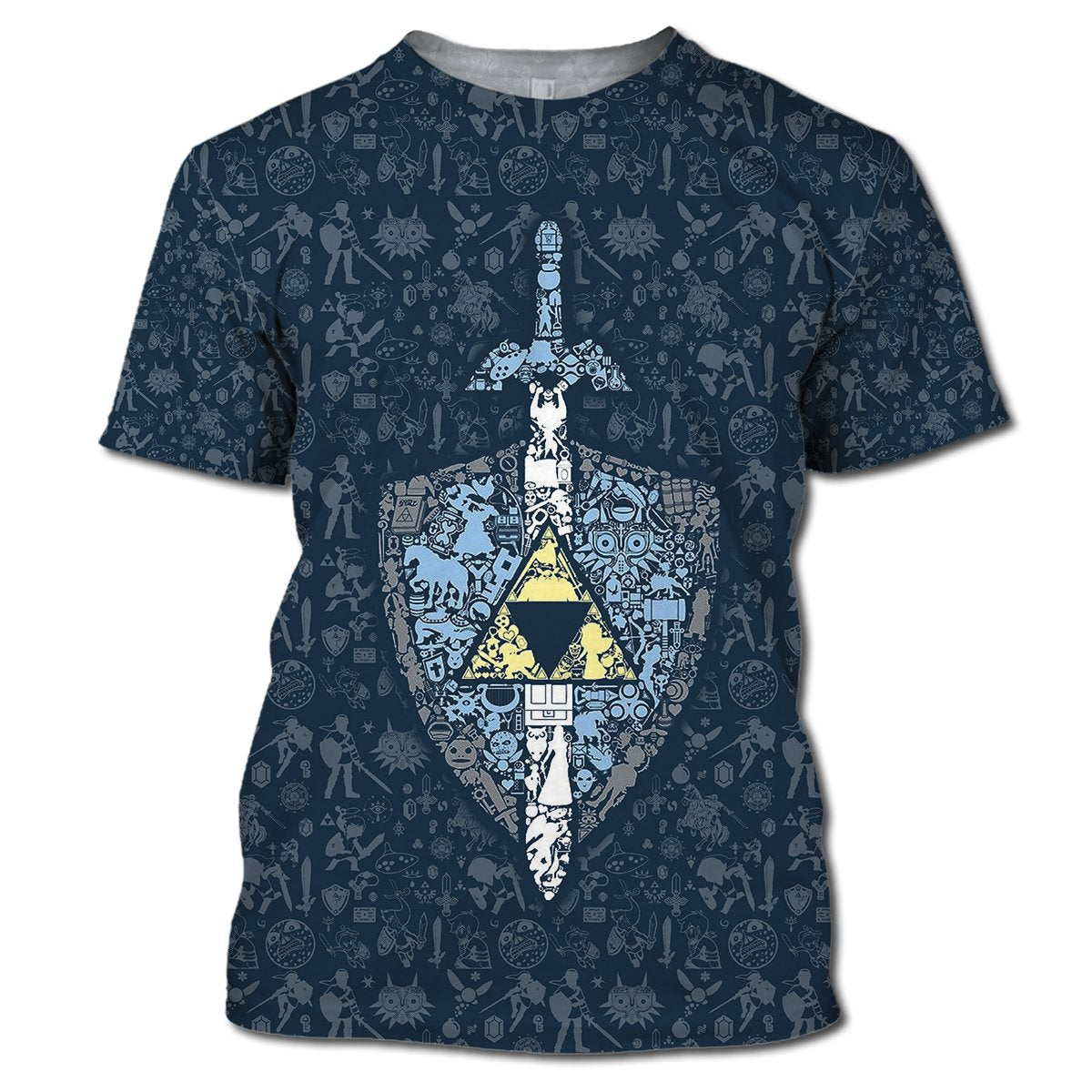 Unifinz Legend Of Zelda Shirt Shield Master Sword Dark Blue T-shirt Legend Of Zelda Hoodie Sweater Tank 2022