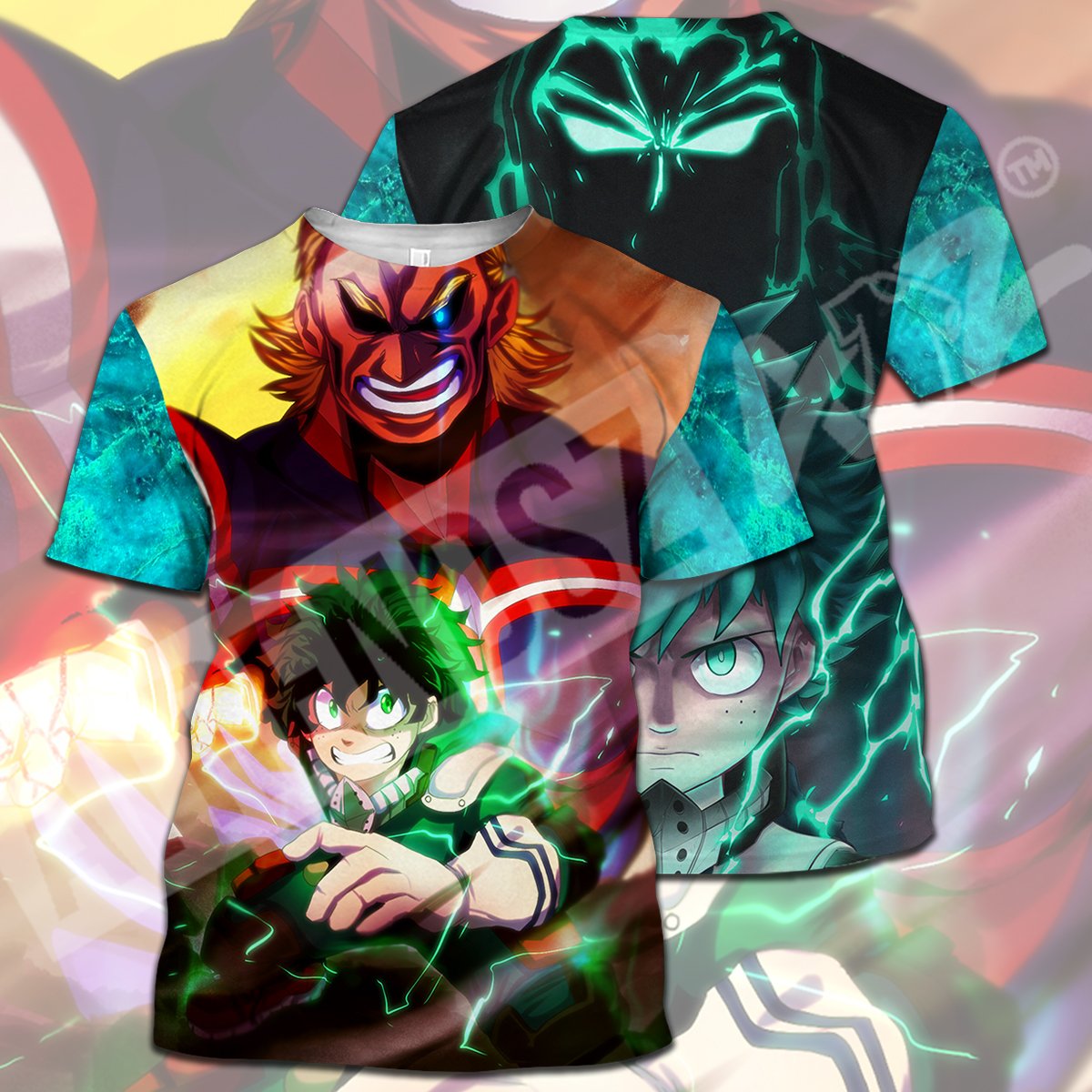  My Hero Academia T-shirt All Might Midoriya Izuku Green T-shirt Hoodie Adult Full Print