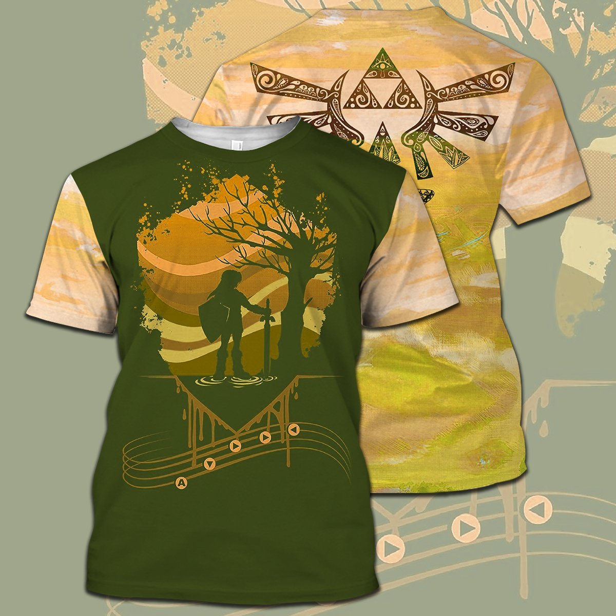 Unifinz Legend Of Zelda Shirt Link Warrior Hyrule's Symbol Yellow T-shirt Legend Of Zelda Hoodie 2022