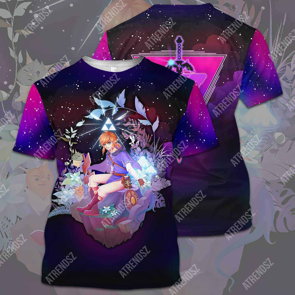 Unifinz Legend Of Zelda Shirt Pink Galaxy Link Botw Z Logo T-shirt Legend Of Zelda Hoodie 2022