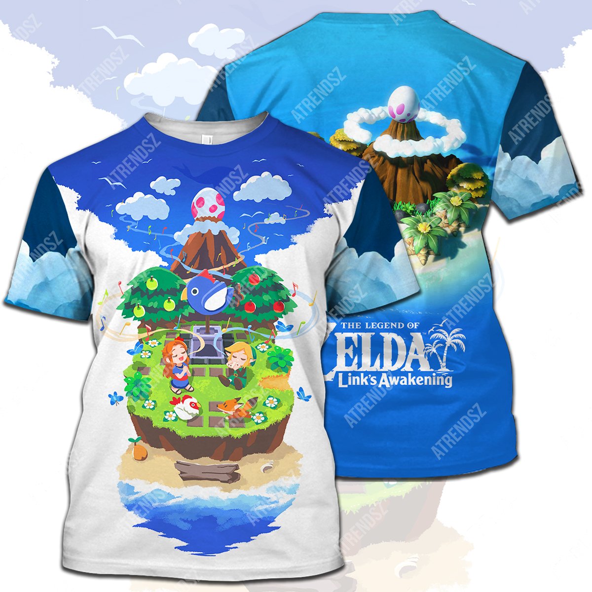 Unifinz Legend Of Zelda Shirt Link's Awakening Blue Chibi T-shirt Legend Of Zelda Hoodie 2022