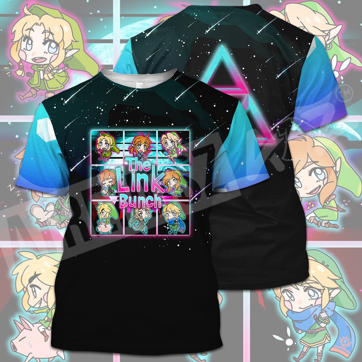 Unifinz Legend Of Zelda Shirt The Link Bunch Chibi Link Versions Triforce Symbol T-shirt Legend Of Zelda Hoodie 2022