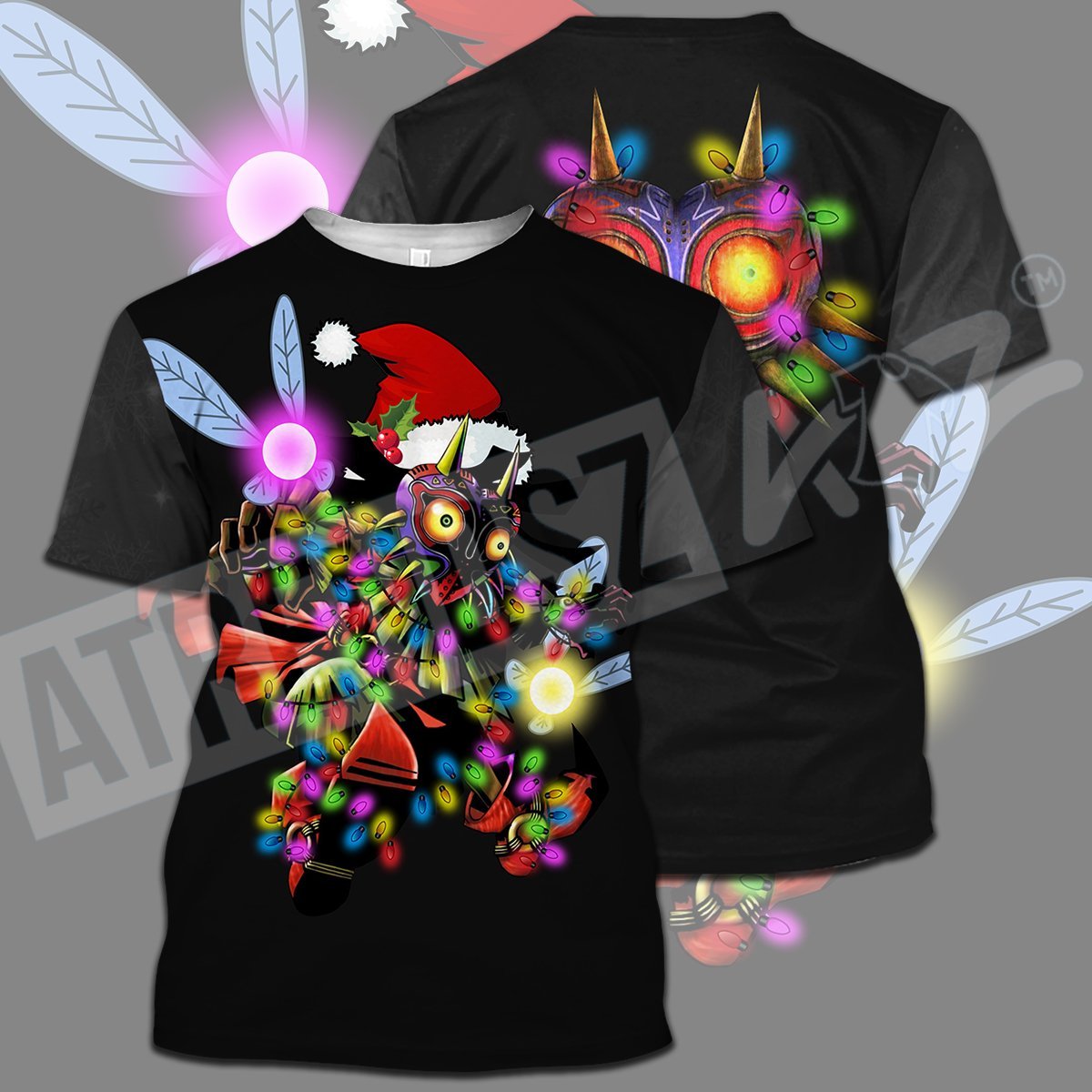 Unifinz Legend Of Zelda Shirt Skull Kid Majora's Mask Christmas Lights Black T-shirt Legend Of Zelda Hoodie 2022