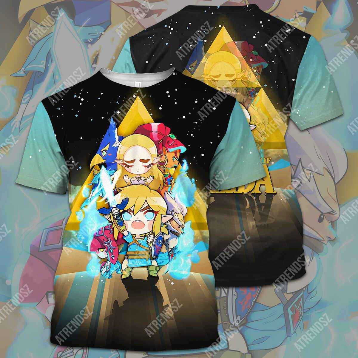 Unifinz Legend Of Zelda Shirt Botw Chibi Character With Triforce Symbol T-shirt Legend Of Zelda Hoodie 2022