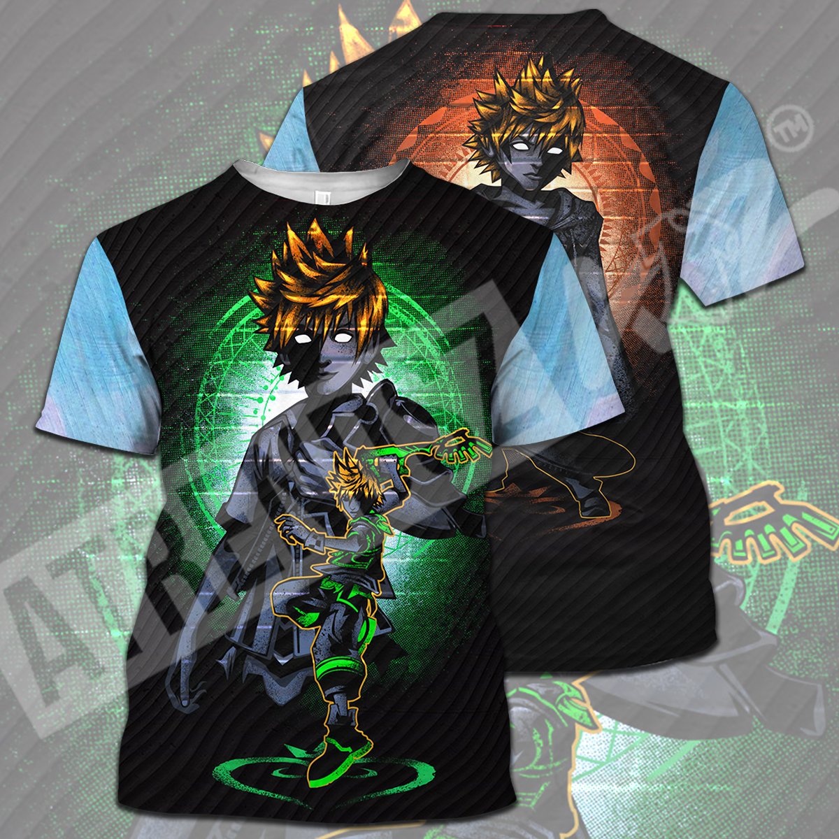  Kingdom Hearts T-shirt Ventus Roxas Orange Green Black T-shirt Hoodie Adult Full Print