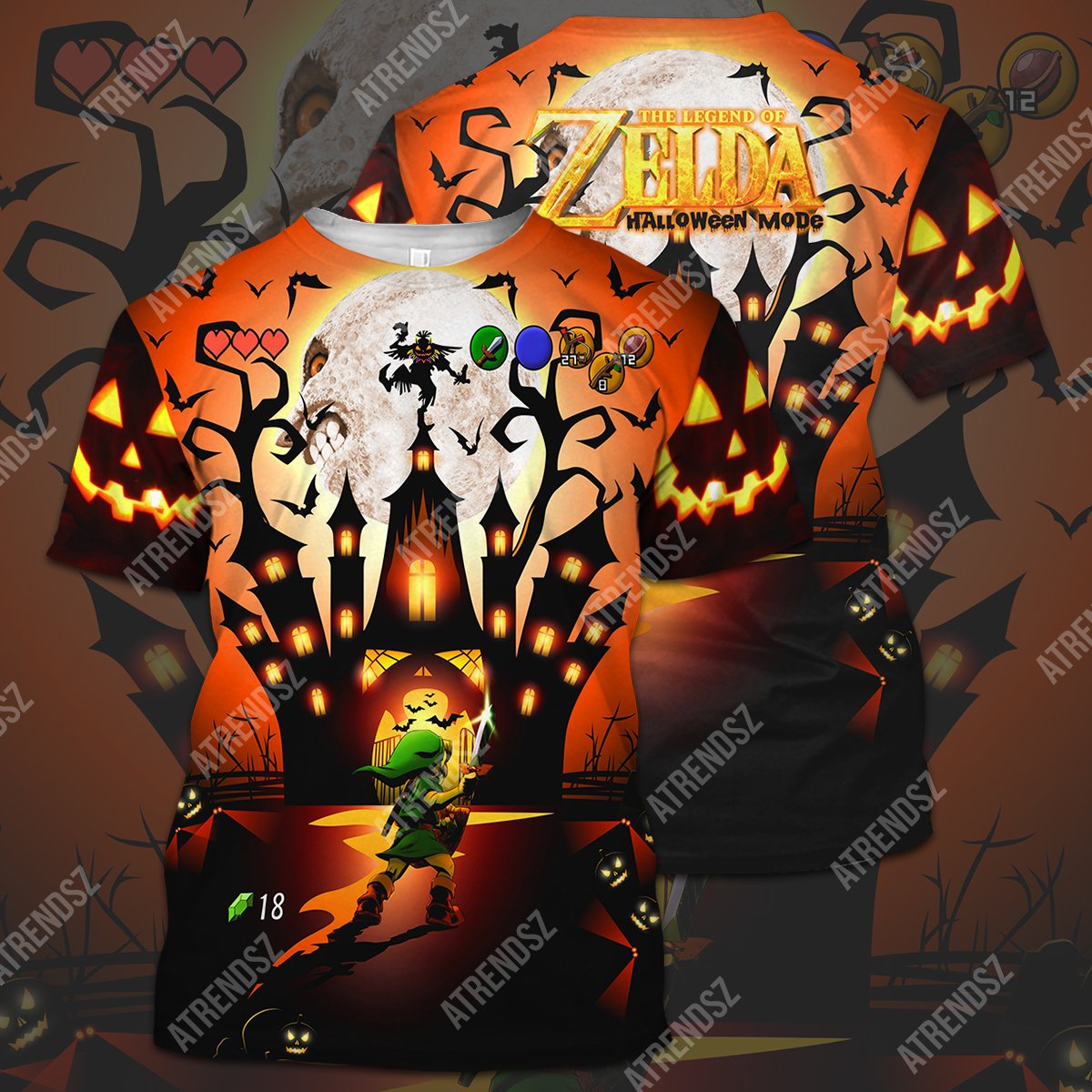 Unifinz Legend Of Zelda Halloween Shirt Link Skull Kid Halloween Castle T-shirt Legend Of Zelda Hoodie 2022