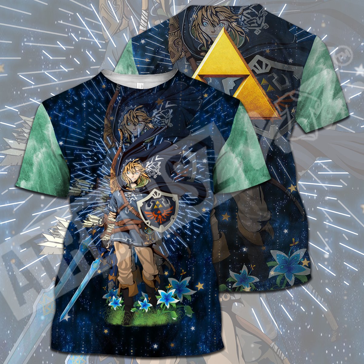 Unifinz Legend Of Zelda T-shirt Link Warrior Of Hyrule Botw Green T-shirt Legend Of Zelda Hoodie 2022