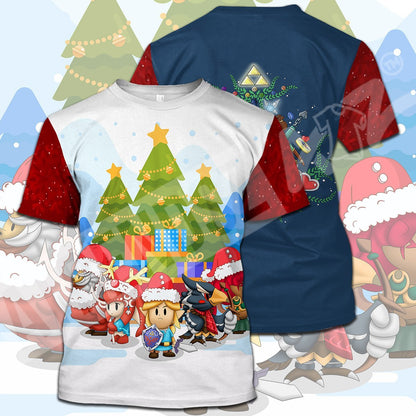 Unifinz Legend Of Zelda Christmas T-shirt Items Christmas Tree Chibi LOZ Character T-shirt Legend Of Zelda Hoodie 2022