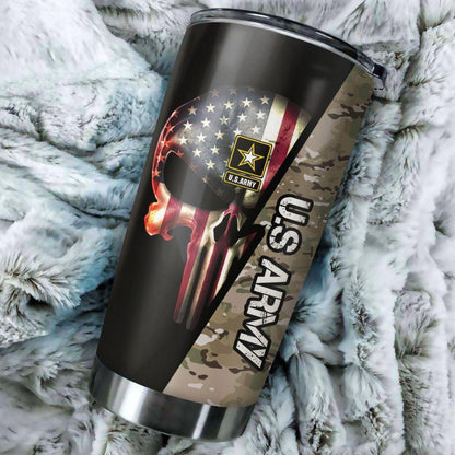 Unifinz Veteran Tumbler 20 oz Military Tumblers Skull America Flag Tumbler 20 oz Military Travel Mug 2023