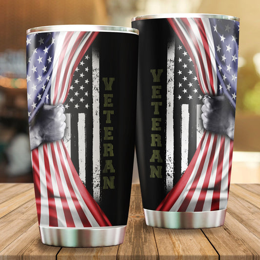 Unifinz US Veteran Tumbler 20 oz Military Tumbler American Flag Camo Tumbler 20 oz Veteran Tumbler Cups 2022