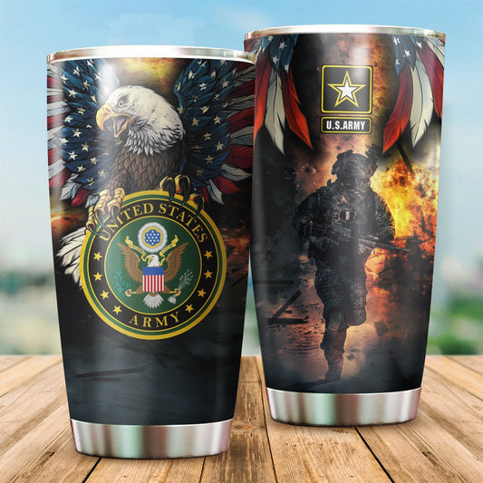 Unifinz Veteran Tumbler Cups 20oz Soldier Eagle Tumbler 20oz Veteran Gifts Veteran Travel Mug Military Tumblers 2022