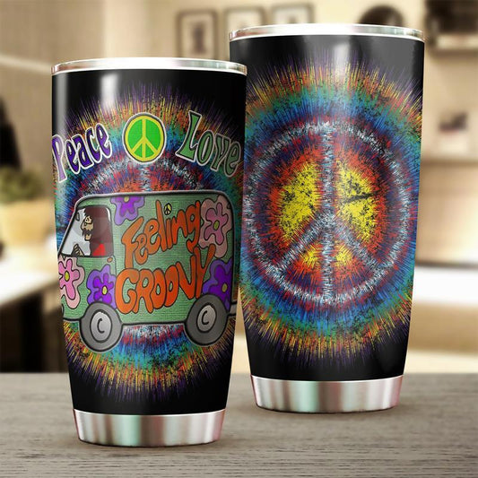  Hippie Tumbler 20 Oz Hippie Van Peace Love Feeling Groony Tumbler Cup Travel Mug