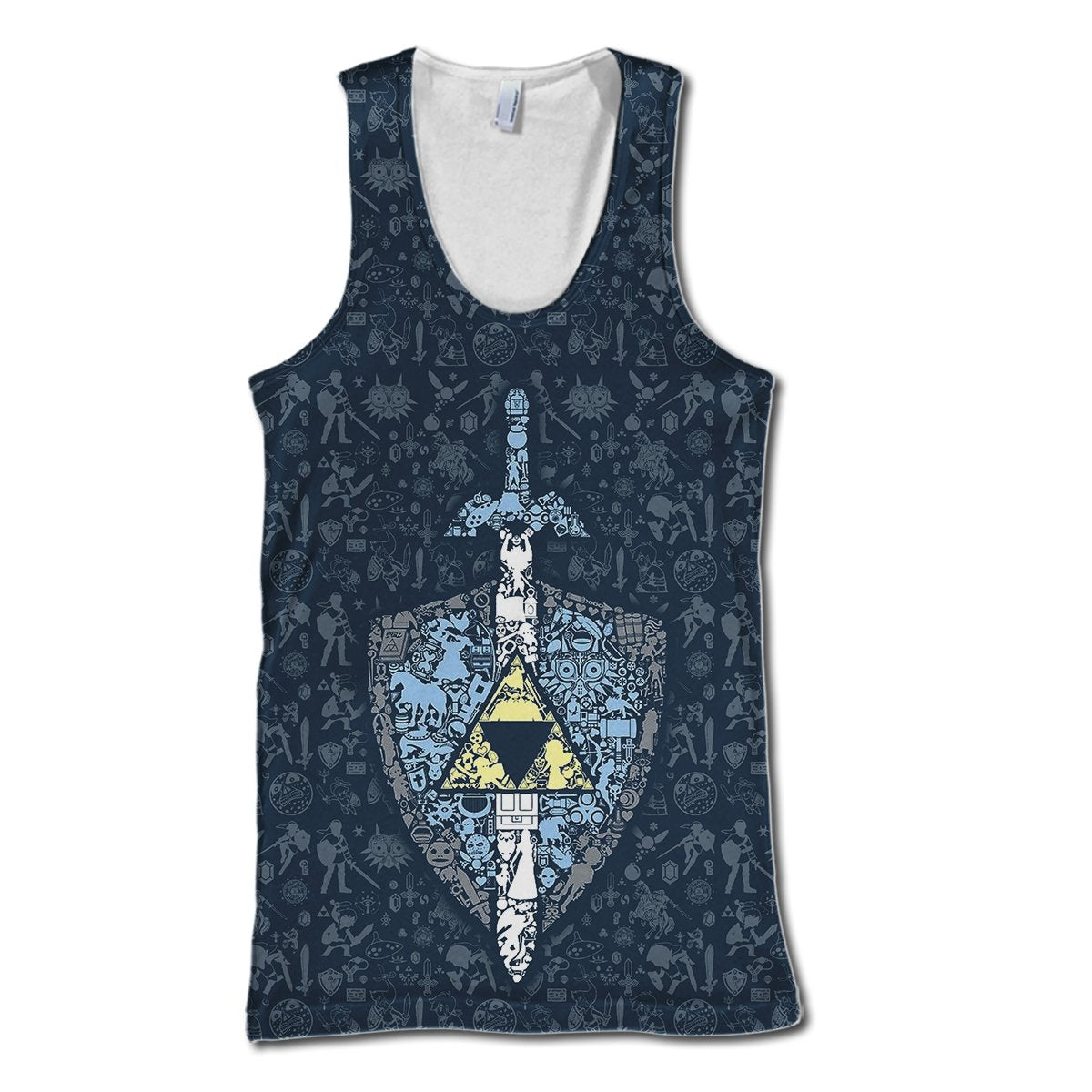 Unifinz Legend Of Zelda Shirt Shield Master Sword Dark Blue T-shirt Legend Of Zelda Hoodie Sweater Tank 2022