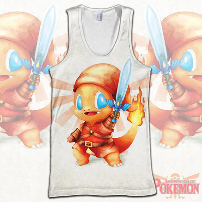 Unifinz Legend Of Zelda Pokemon Shirt Charmander Fire Link T-shirt Legend Of Zelda Hoodie Legend Of Zelda Tank 2022