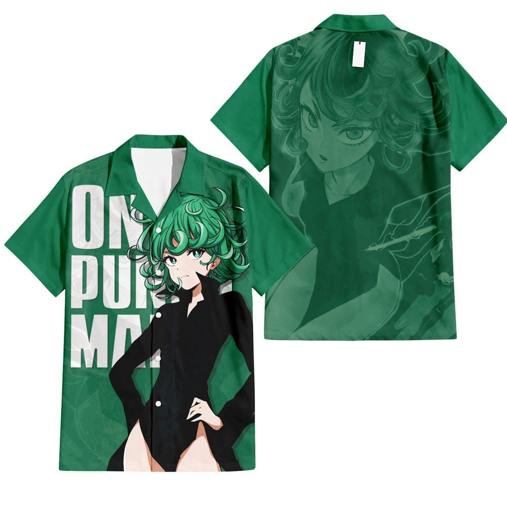 One Punch Man Hawaii Shirt Tatsumaki Second Rank S Glass Hero Aloha Shirt Green Unisex