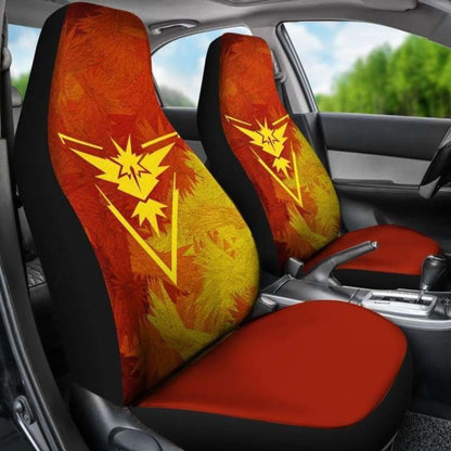 PKM Car Seat Covers Team Instinct Zapdos PKM Seat Covers Red Yellow