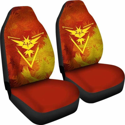 PKM Car Seat Covers Team Instinct Zapdos PKM Seat Covers Red Yellow