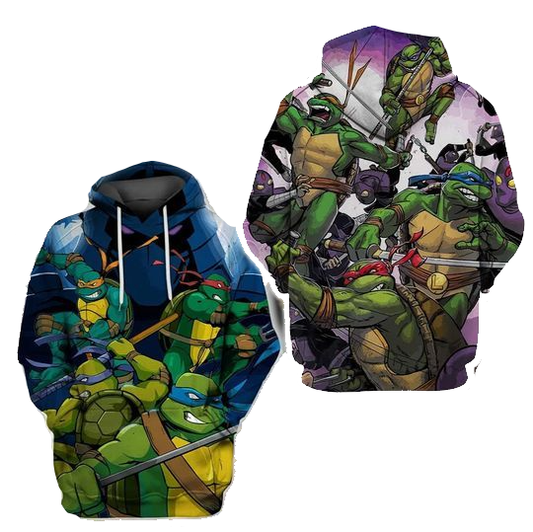 TMNT Hoodie Ninja Turtles In The Battle Hoodie Colorful Unisex