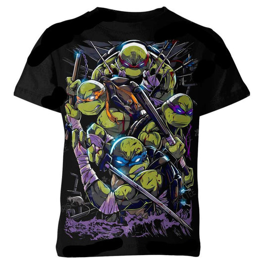 TMNT T-shirt Ninja Turtles Teams Battle T-shirt Black Unisex