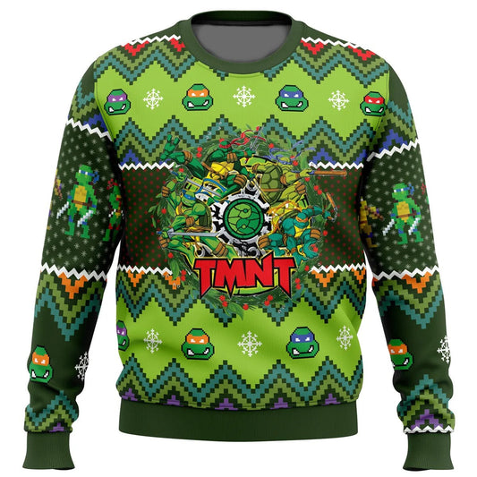 TMNT Sweatshirt Ninja Turtles Fighting Poses Sweatshirt Green Unisex