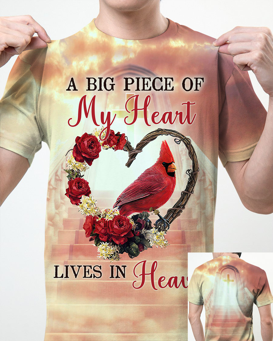 Memorial T-shirt A Big Piece Of My Heart For Dad Mom Family T-shirt Memoril Gift M581