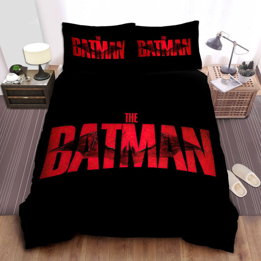Batman Bedding Set DC The Batman Movie Poster Duvet Covers Black Red Unique Gift