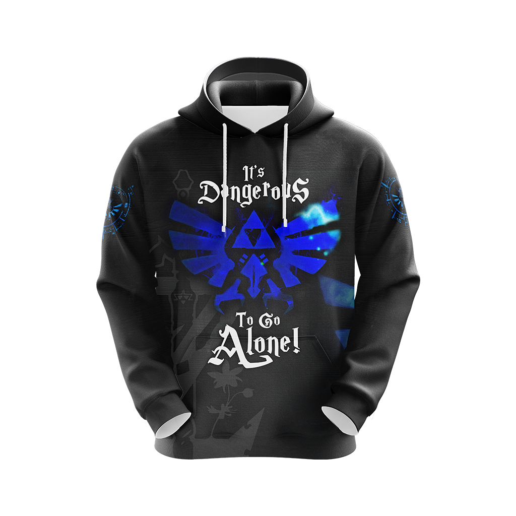 The Legend Of Zelda Hoodie It's Dangerous To Go Alone T-shirt Black Blue Unisex