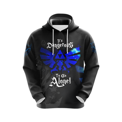 The Legend Of Zelda Hoodie It's Dangerous To Go Alone T-shirt Black Blue Unisex