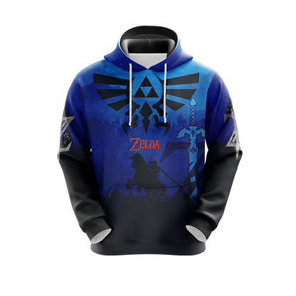 The Legend Of Zelda Hoodie Sheild And Master Sword Graphic T-shirt Blue Unisex