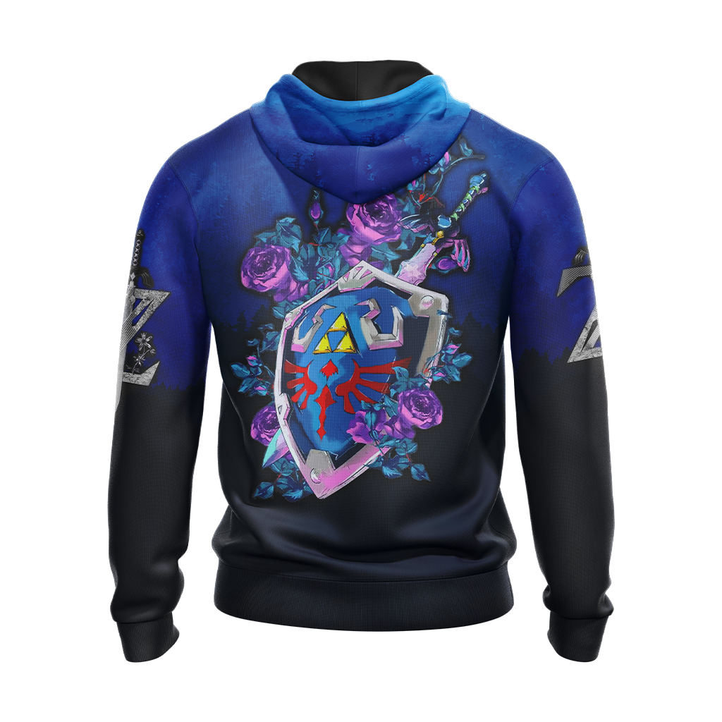 The Legend Of Zelda Hoodie Sheild And Master Sword Graphic T-shirt Blue Unisex