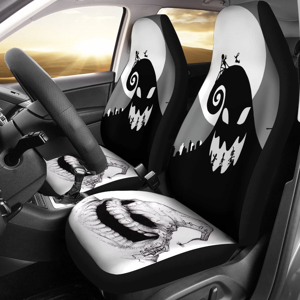 TNBC Car Seat Covers Oogie Boogie Hill Silhouette Seat Covers