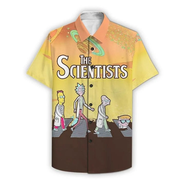 Rick and Morty Hawaii Shirt The Scientists Rick And Morty Aloha Shirt Colorful Unisex Adults New Release