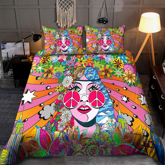 Hippie Bedding Set The World Of Hippie Girl Duvet Covers Colorful Unique Gift