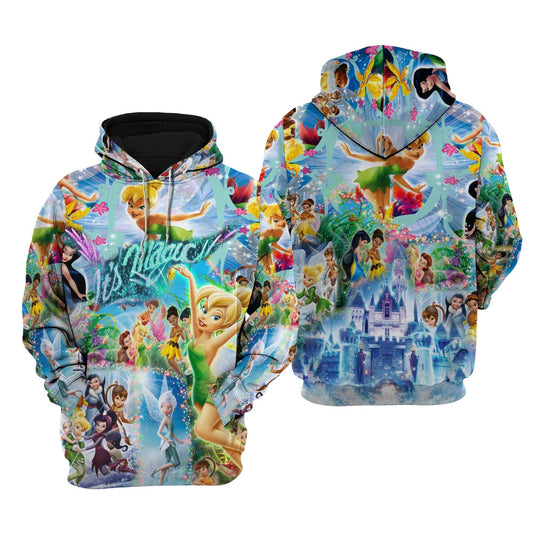 Tinker Bell Hoodie Tinker Bell It's Magic Glitter Castle Hoodie Colorful Unisex