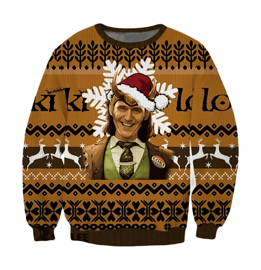 Loki Sweatshirt Loki President Variant Christmas Pattern Sweatshirt Black Brown Unisex