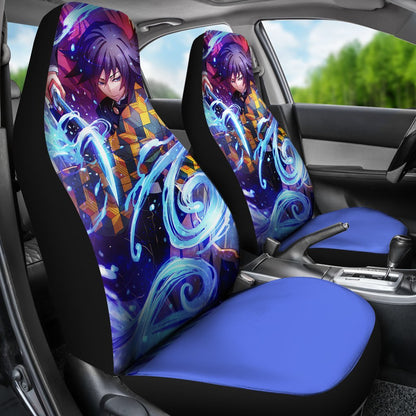 Demon Slayer Car Seat Covers Giyu Tomioka Water Breathing Seat Covers