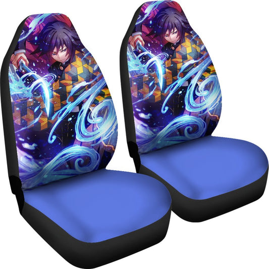 Demon Slayer Car Seat Covers Giyu Tomioka Water Breathing Seat Covers