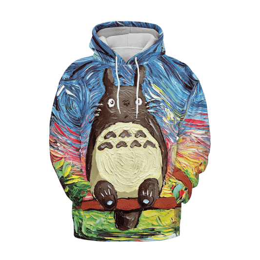 SGhibli Hoodie Totoro And The Starry Night Hoodie Colorful Unisex