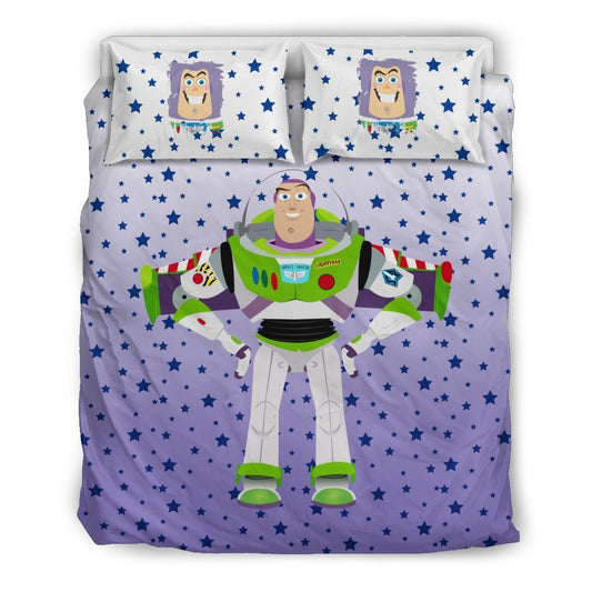 Toy Story Bedding Set DN Toy Story Buzz Lightyear Star Pattern Duvet Covers White Purple Unique Gift